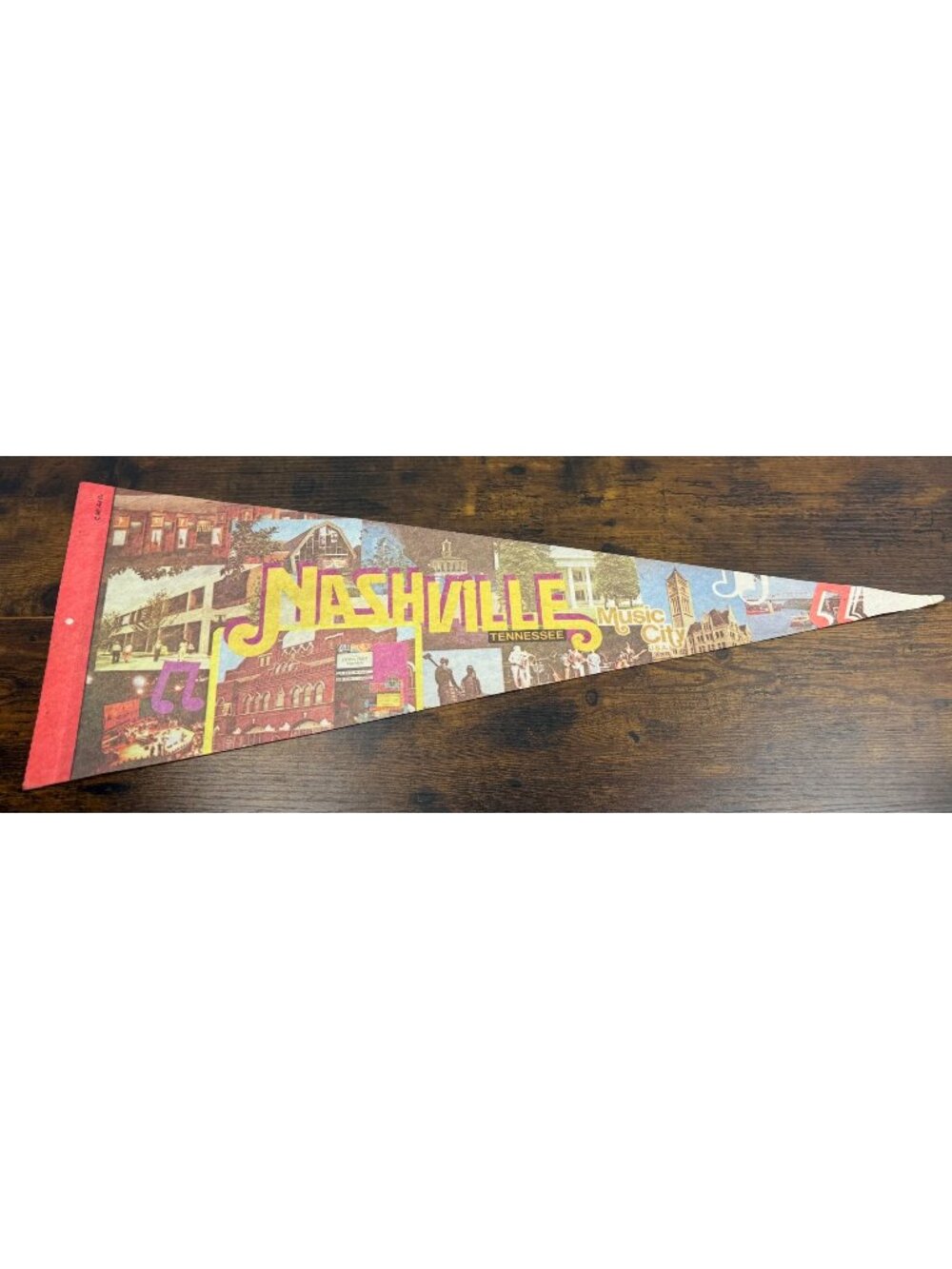 Vintage Nashville Tennessee Music City Pennant 29.5 inches